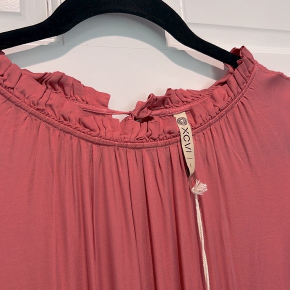 XCVI Shelly Satin Persephone Dress NWT - Dusty Mauve Pink Large Tank Drop Waist - Picture 4 of 6